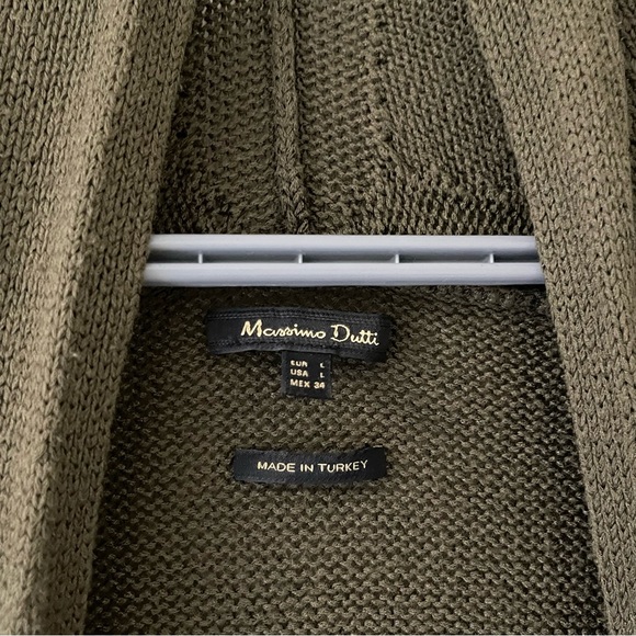 Olive green cardigan with pockets - Picture 2 of 3